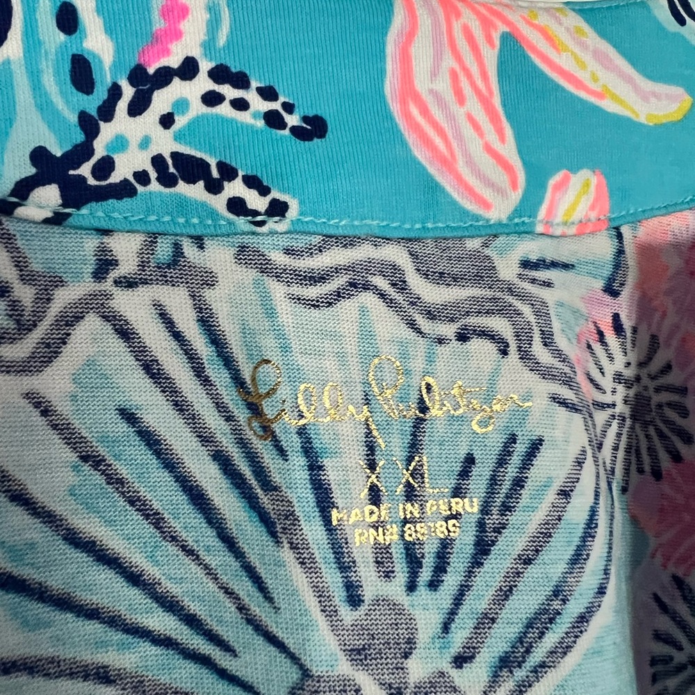 Lilly Pulitzer Blue Pink Floral Dress XXL - Picture 3 of 3